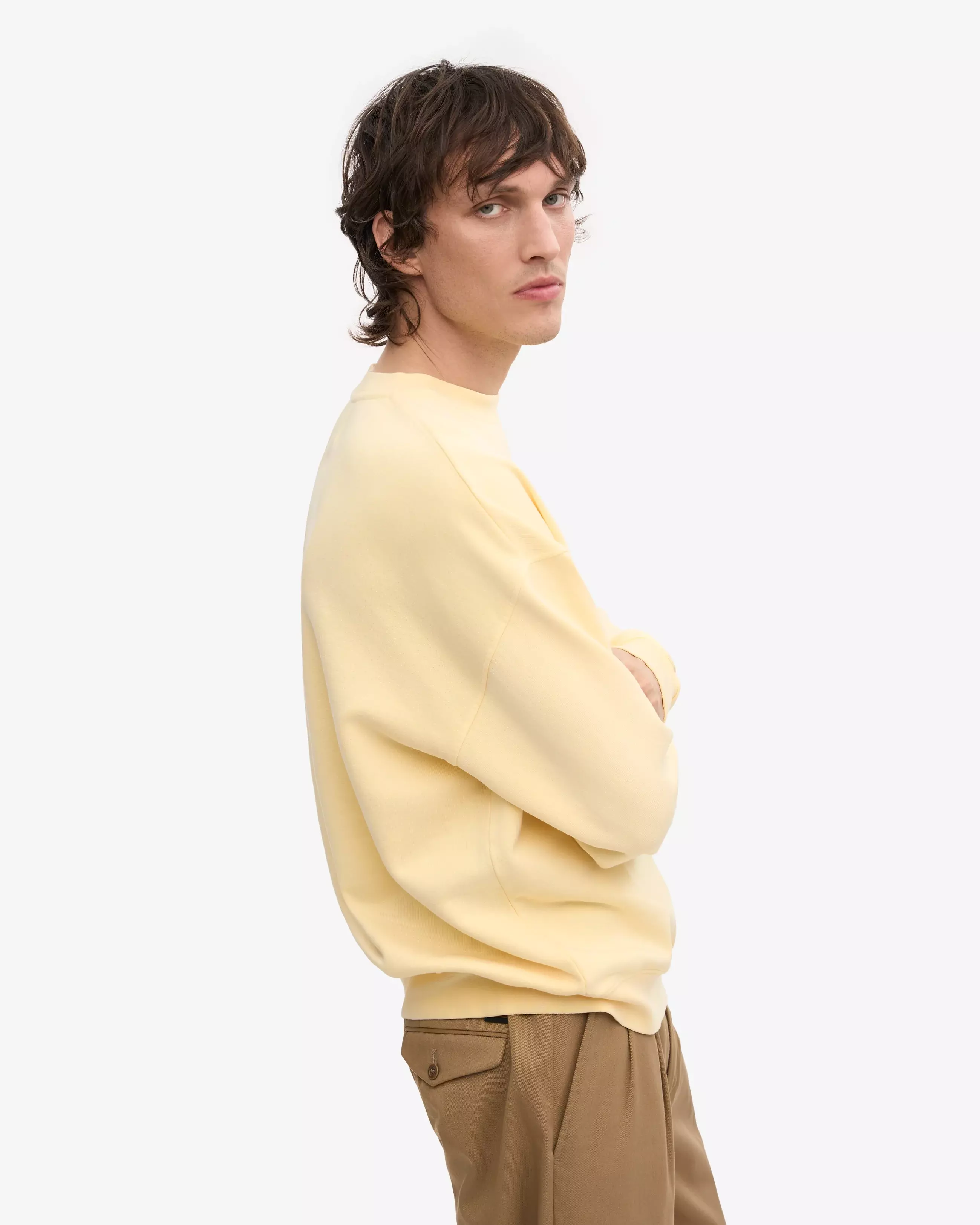 Colorful Standard Oversized Organic Crew Pullover Herren gelb